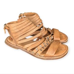 A.S. 98 Strappy Studded Gladiator Sandal Tan Women's 6